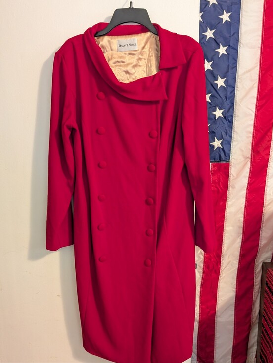 Danny & Nicole Dresses & Skirts - Danny & Nicole Red Double-Breasted Long Sleeve Dress